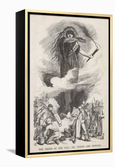 Unions and Fenians Menace Society-John Tenniel-Framed Stretched Canvas