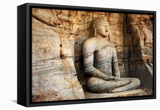 Unique Monolith Buddha Statue in Polonnaruwa Temple - Medieval Capital of Ceylon,,Unesco World Heri-Maugli-l-Framed Premier Image Canvas