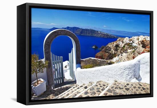 Unique Santorini Island-Maugli-l-Framed Premier Image Canvas