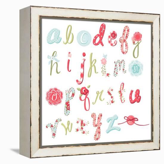 Unique Vector Flower Font. Amazing Hand Drawn Alphabet.-Alisa Foytik-Framed Stretched Canvas