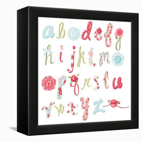 Unique Vector Flower Font. Amazing Hand Drawn Alphabet.-Alisa Foytik-Framed Stretched Canvas