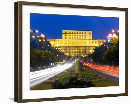 Unirii Street Looking Towards the Palace of Parliament or House of the People, Bucharest, Romania-Gavin Hellier-Framed Photographic Print