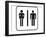 Unisex Bathroom Sign, Humorous-Phaeded-Framed Art Print