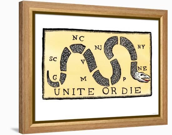 Unite or Die, c.1750-null-Framed Premier Image Canvas