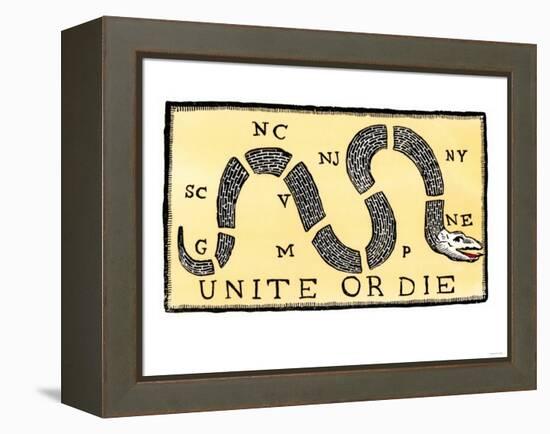 Unite or Die, c.1750-null-Framed Premier Image Canvas