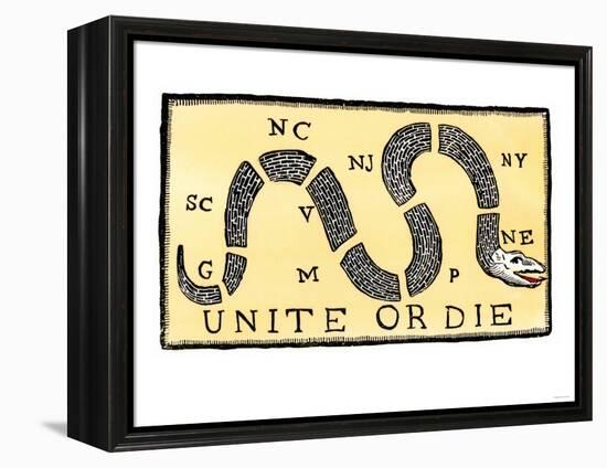 Unite or Die, c.1750-null-Framed Premier Image Canvas
