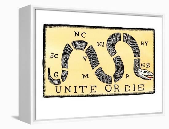 Unite or Die, c.1750-null-Framed Premier Image Canvas