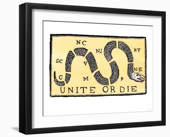 Unite or Die, c.1750-null-Framed Giclee Print