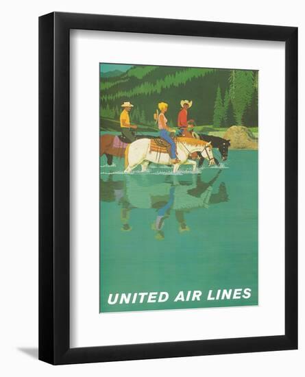 United Air Lines: Horse Back Riders, c.1960s-Stan Galli-Framed Art Print