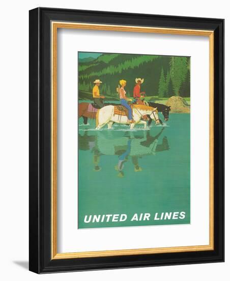 United Air Lines: Horse Back Riders, c.1960s-Stan Galli-Framed Art Print