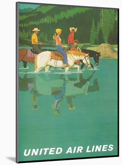 United Air Lines: Horse Back Riders, c.1960s-Stan Galli-Mounted Art Print