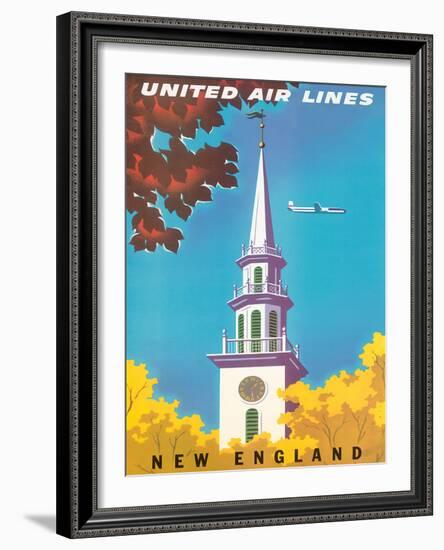 United Air Lines: New England, c.1950s-Joseph Binder-Framed Giclee Print