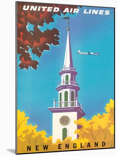 United Air Lines: New England, c.1950s-Joseph Binder-Mounted Giclee Print