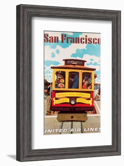 United Air Lines San Francisco, Cable Car c.1957-Stan Galli-Framed Art Print