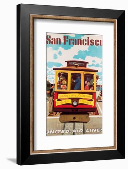 United Air Lines San Francisco, Cable Car c.1957-Stan Galli-Framed Art Print