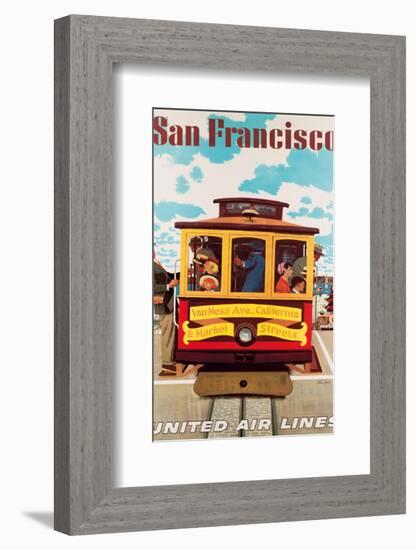 United Air Lines San Francisco, Cable Car c.1957-Stan Galli-Framed Art Print