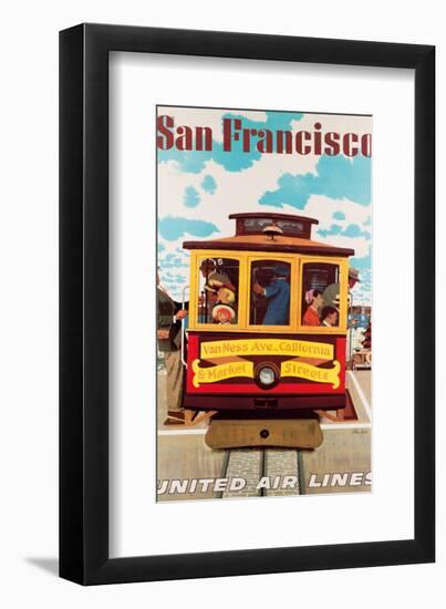 United Air Lines San Francisco, Cable Car c.1957-Stan Galli-Framed Art Print