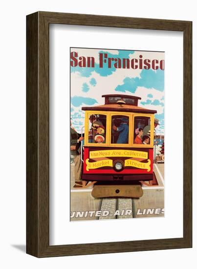United Air Lines San Francisco, Cable Car c.1957-Stan Galli-Framed Art Print
