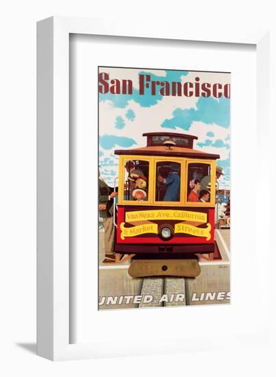 United Air Lines San Francisco, Cable Car c.1957-Stan Galli-Framed Art Print