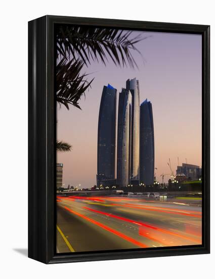 United Arab Emirates, Abu Dhabi, Etihad Towers-Alan Copson-Framed Premier Image Canvas