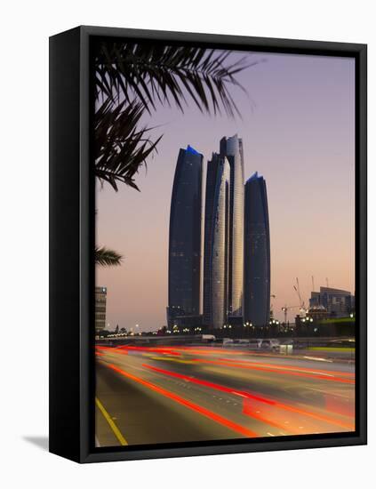 United Arab Emirates, Abu Dhabi, Etihad Towers-Alan Copson-Framed Premier Image Canvas