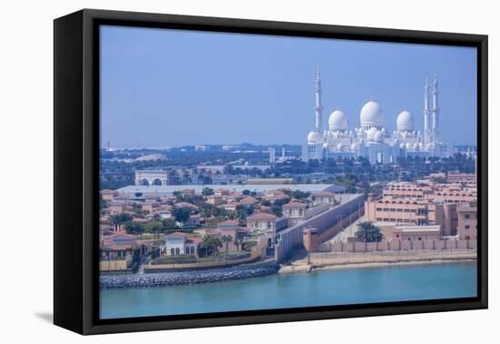 United Arab Emirates, Abu Dhabi, View towards Sheikh Zayed Grand Mosque-Jane Sweeney-Framed Premier Image Canvas