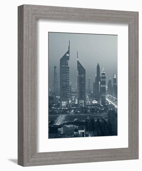 United Arab Emirates, Dubai, Sheik Zayed Road, Emirates Towers-Walter Bibikow-Framed Photographic Print