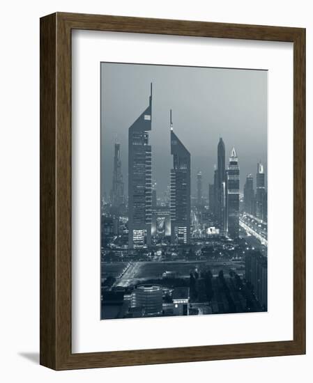 United Arab Emirates, Dubai, Sheik Zayed Road, Emirates Towers-Walter Bibikow-Framed Photographic Print