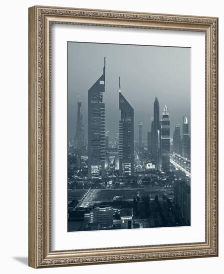 United Arab Emirates, Dubai, Sheik Zayed Road, Emirates Towers-Walter Bibikow-Framed Photographic Print