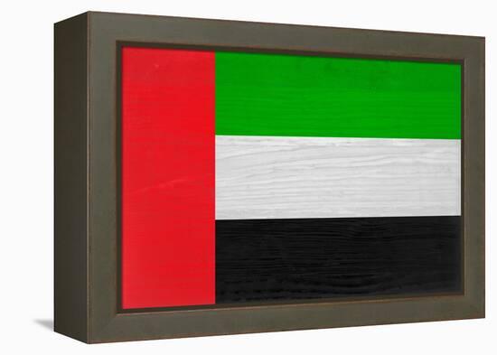 United Arab Emirates Flag Design with Wood Patterning - Flags of the World Series-Philippe Hugonnard-Framed Stretched Canvas