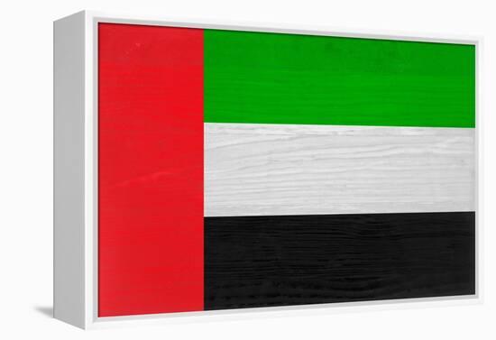 United Arab Emirates Flag Design with Wood Patterning - Flags of the World Series-Philippe Hugonnard-Framed Stretched Canvas