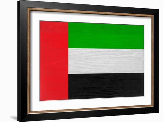 United Arab Emirates Flag Design with Wood Patterning - Flags of the World Series-Philippe Hugonnard-Framed Art Print