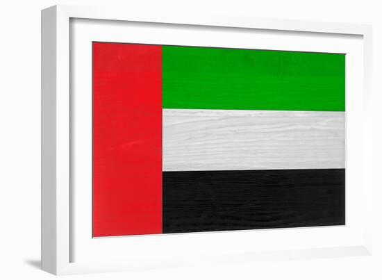 United Arab Emirates Flag Design with Wood Patterning - Flags of the World Series-Philippe Hugonnard-Framed Art Print
