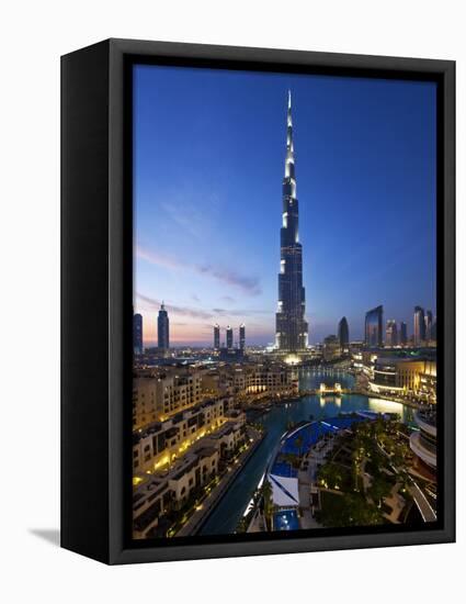 United Arab Emirates (UAE), Dubai, the Burj Khalifa at Night-Gavin Hellier-Framed Premier Image Canvas