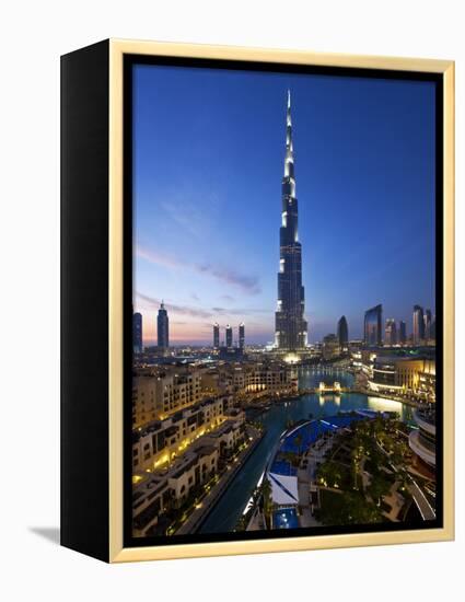 United Arab Emirates (UAE), Dubai, the Burj Khalifa at Night-Gavin Hellier-Framed Premier Image Canvas