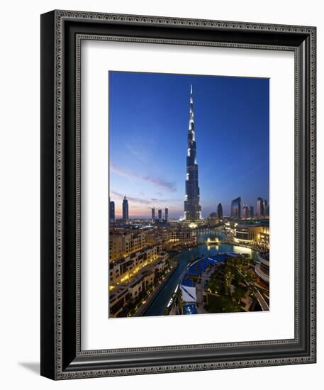 United Arab Emirates (UAE), Dubai, the Burj Khalifa at Night-Gavin Hellier-Framed Photographic Print