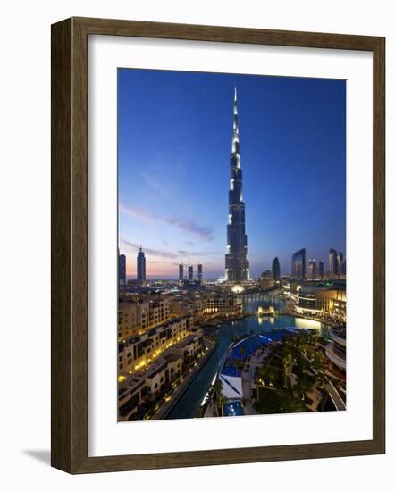 United Arab Emirates (UAE), Dubai, the Burj Khalifa at Night-Gavin Hellier-Framed Photographic Print