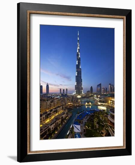 United Arab Emirates (UAE), Dubai, the Burj Khalifa at Night-Gavin Hellier-Framed Photographic Print