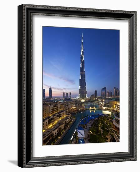 United Arab Emirates (UAE), Dubai, the Burj Khalifa at Night-Gavin Hellier-Framed Photographic Print