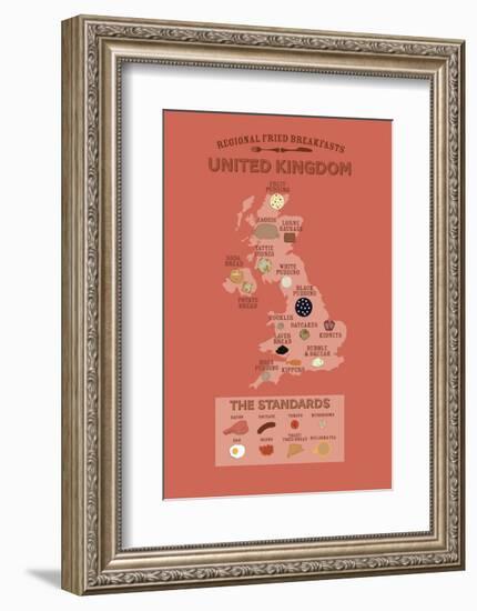 United Kingdom by Regional Fried Breakfasts-Stephen Wildish-Framed Art Print