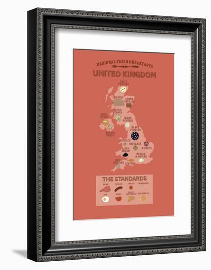 United Kingdom by Regional Fried Breakfasts-Stephen Wildish-Framed Art Print