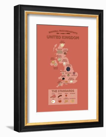 United Kingdom by Regional Fried Breakfasts-Stephen Wildish-Framed Art Print