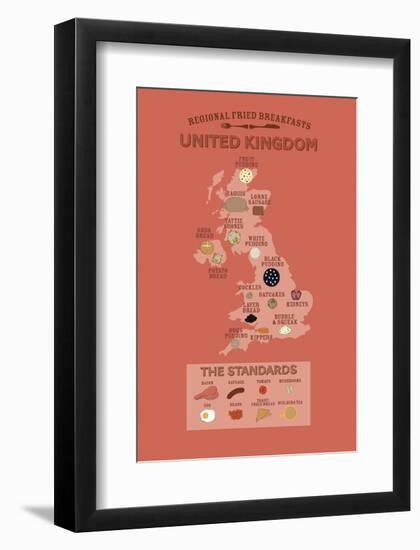 United Kingdom by Regional Fried Breakfasts-Stephen Wildish-Framed Art Print