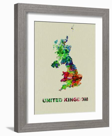 United Kingdom Color Splatter Map-NaxArt-Framed Art Print