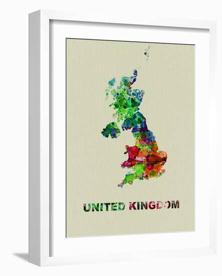 United Kingdom Color Splatter Map-NaxArt-Framed Art Print