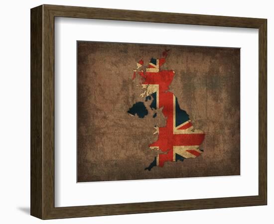 United Kingdom Country Flag Map-Red Atlas Designs-Framed Giclee Print