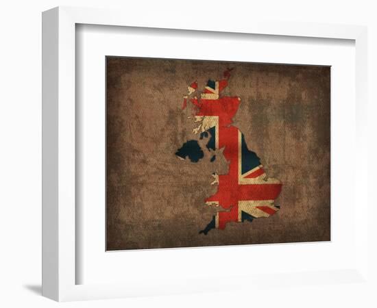 United Kingdom Country Flag Map-Red Atlas Designs-Framed Giclee Print