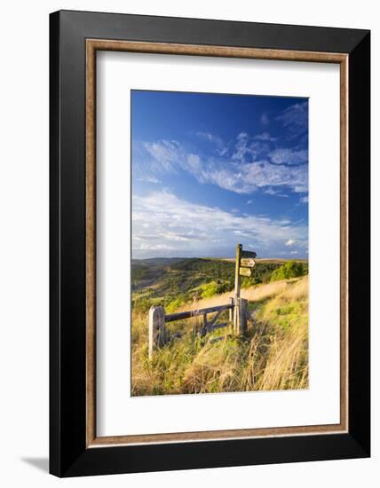 United Kingdom, England, North Yorkshire, Sutton Bank. a Signpost on the Cleveland Way-Nick Ledger-Framed Photographic Print