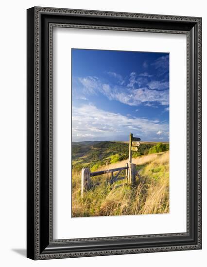 United Kingdom, England, North Yorkshire, Sutton Bank. a Signpost on the Cleveland Way-Nick Ledger-Framed Photographic Print