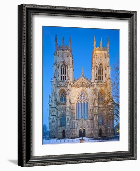 United Kingdom, England, North Yorkshire, York, the West Face of York Minster in Winter-Nick Ledger-Framed Photographic Print